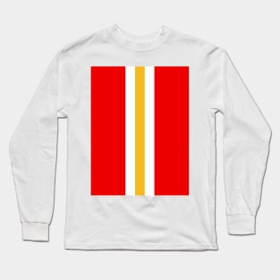 Retro American Football Stripes Kansas Red, White, Yellow Long Sleeve T-Shirt